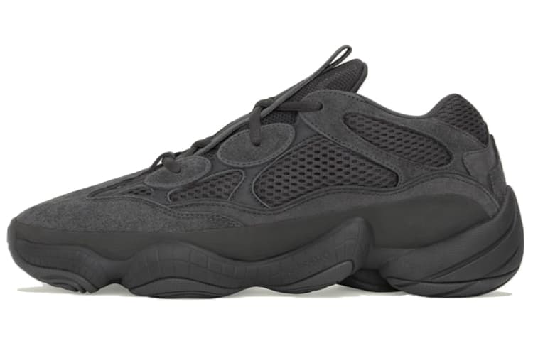 adidas Originals Yeezy 500 "Utility Black" Suede Fabric Classic Versatile Wear-Resistant Lightweight Low-Top Chunky Sneakers Unisex Black 2022 Edition