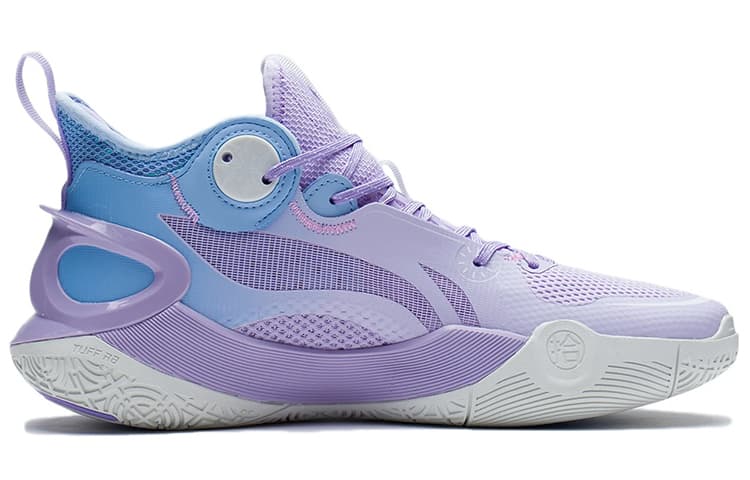 LINING SONIC 10 Basketball Shoes Men Mid-Top Lilac/New Aurora Blue 4
