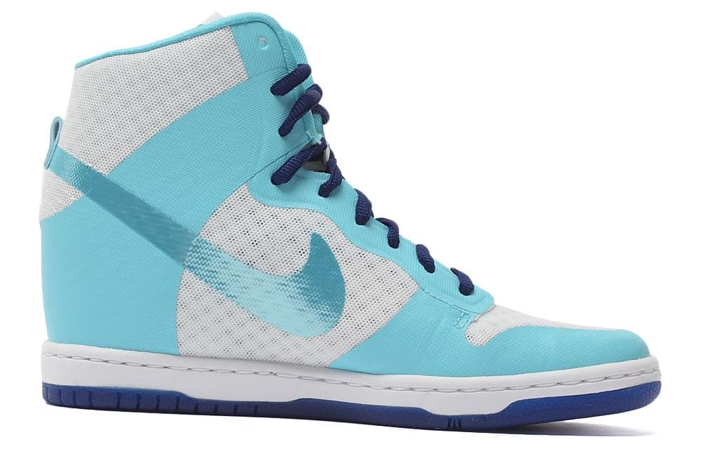 Nike Dunk High 2.0 Slip-Resistant Cushioning Abrasion-Resistant High-Top Skateboard Shoes Women's White Blue 3
