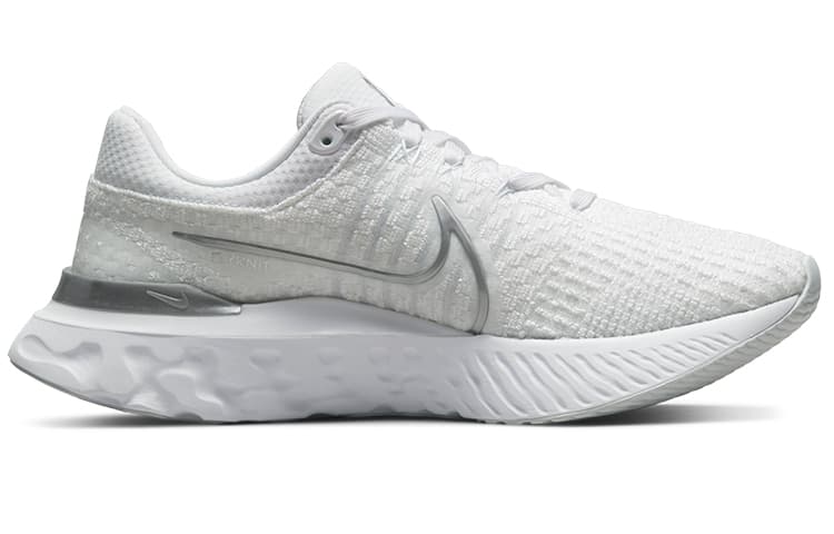Nike React Infinity Run Flyknit 3 White Metallic Silver Women's 3