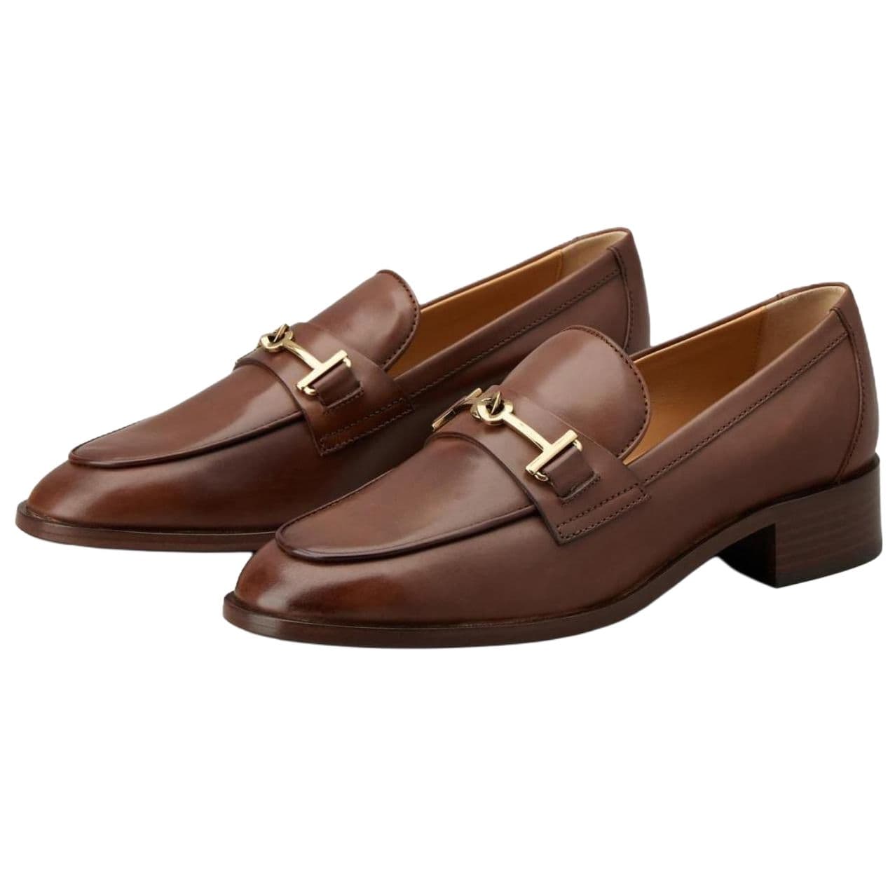 TOD'S Leather Slip-On Round Toe Loafers Women's Brown 6