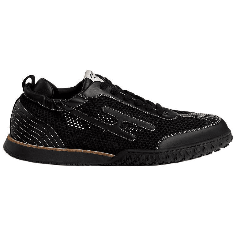 HERMES Jet Round Toe Lace-Up Low-Top Casual Shoes Men's Black 4