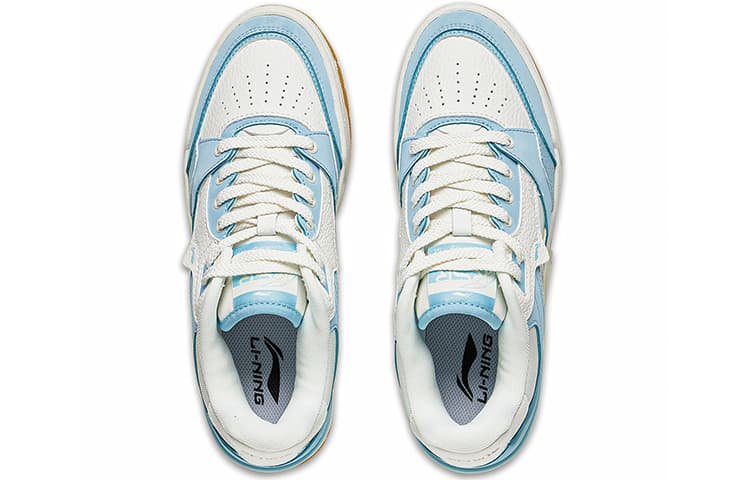 LINING RSR 101 Vintage Basketball Shoes Women's Low-Top Mist White/Light Ice Blue 6