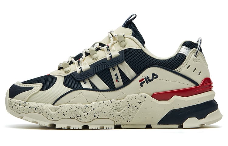 FILA Trek Chunky Sneakers Women's Low-Top White Bamboo Shoots/Military Blue