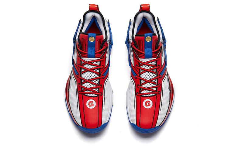 Anta GH3 Hayward GH3 Cushioned Slip-Resistant Low-Top Performance Basketball Shoes Men's White Blue Red 5