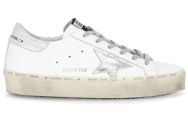 Golden Goose Hi Star White Silver Women's 4
