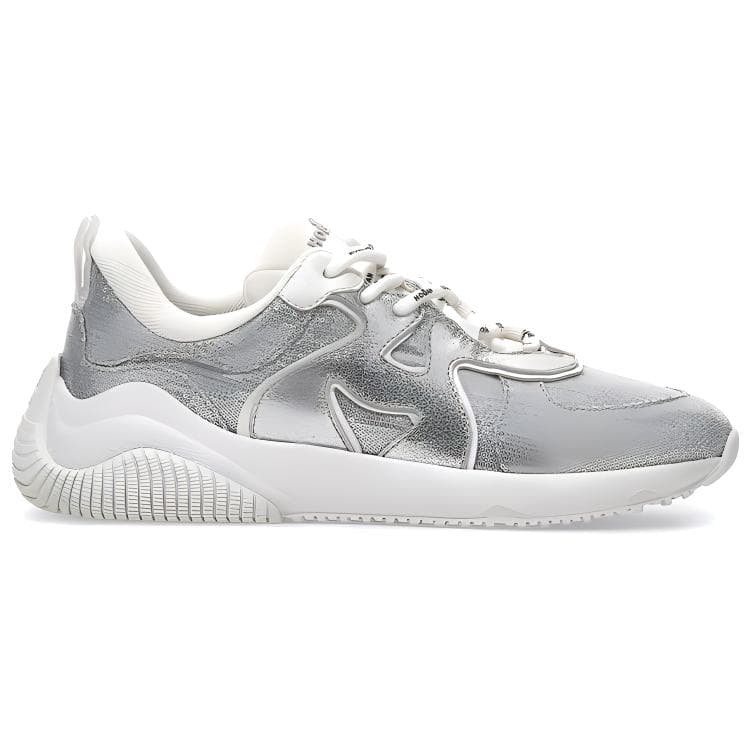 HOGAN H597 Cushioned Slip-Resistant Abrasion-Resistant Low-Top Casual Shoes Women's Silver White 4