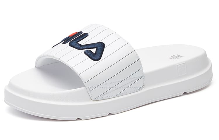 FILA Thick Sole White Slippers Women's 4