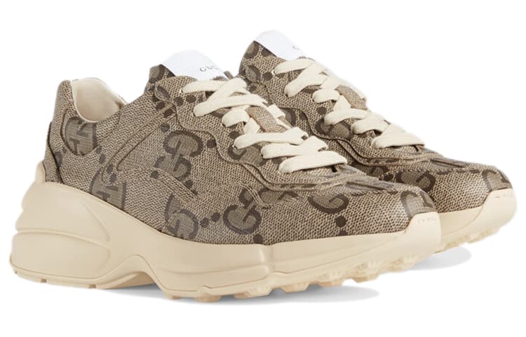 GUCCI Women's 100 Rhyton Sneaker 'Beige Monogram' Women's 5