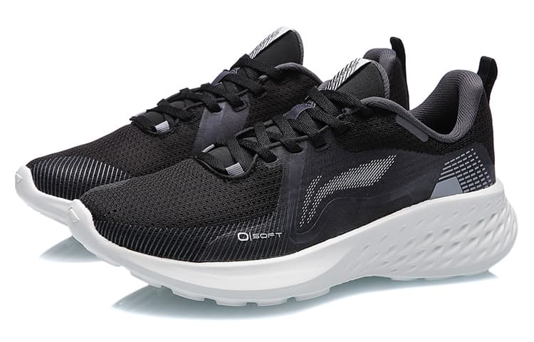 LiNing SOFT ELEMENT Cushioned Anti-Slip Wear-Resistant Breathable Lightweight Low-Top Sports Casual Shoes Women's Black 5