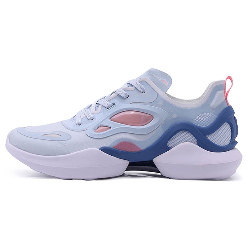 LiNing Fashion Trendy Wear-Resistant Breathable Balanced Lightweight Low-Top Casual Shoes Women's Folk Blue