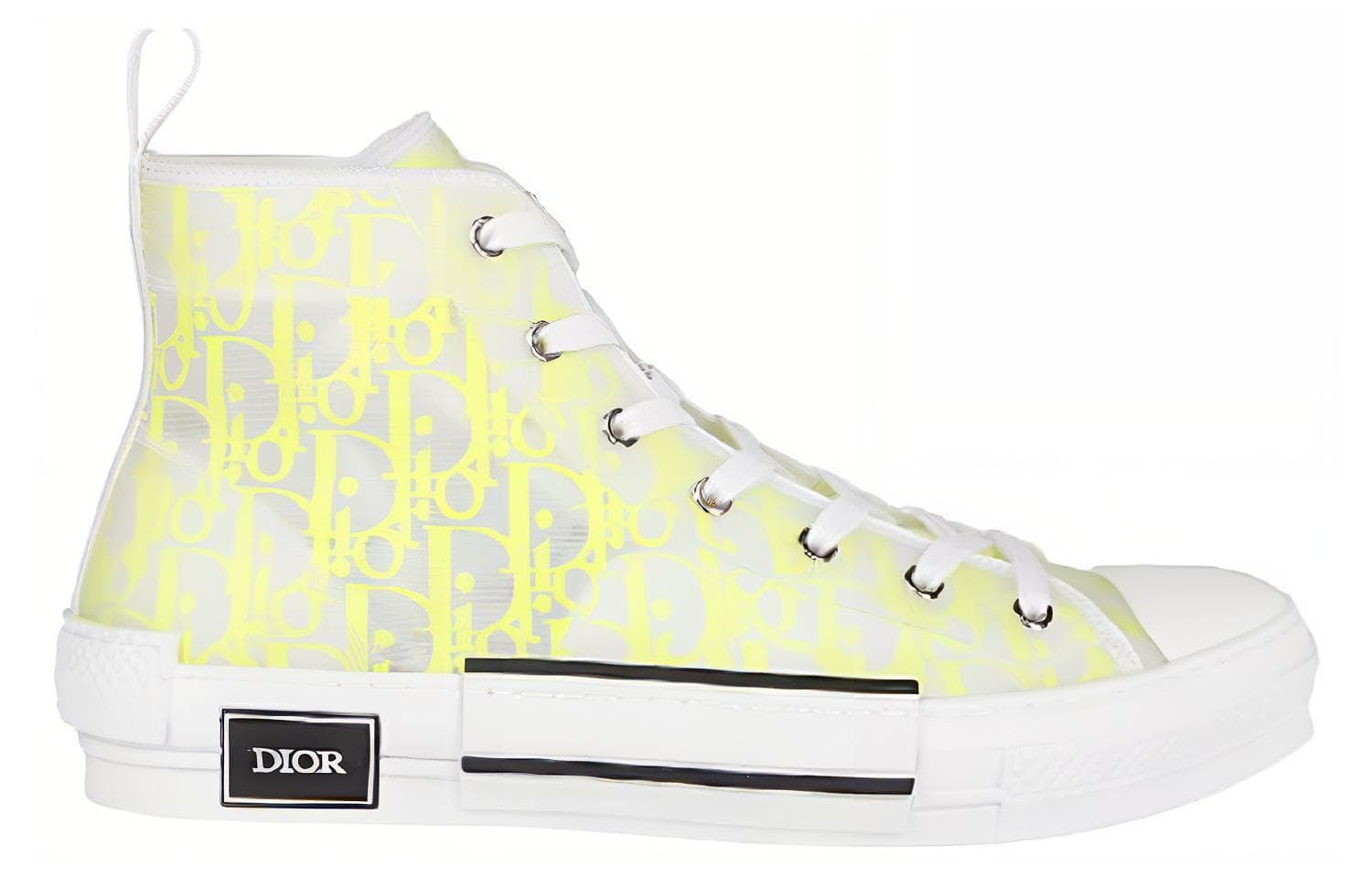 DIOR B23 High Top White Yellow Oblique 4