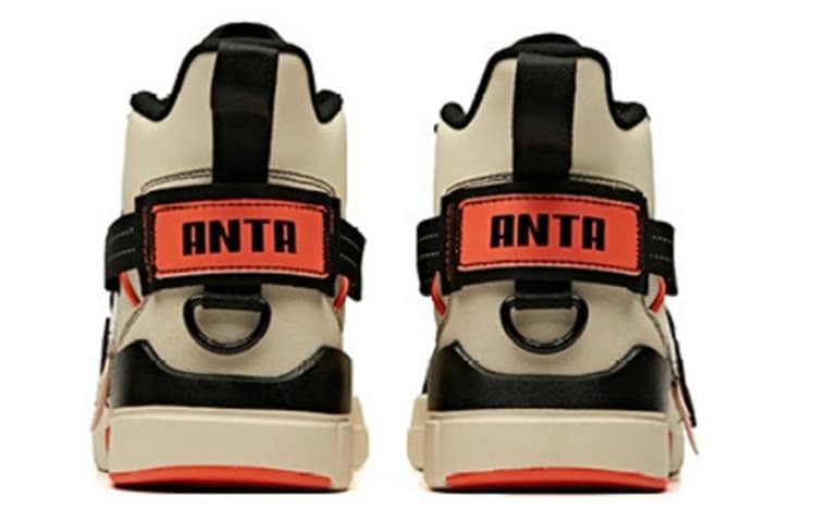 Anta Life Collection Wear-Resistant Slip-Resistant High-Top Skateboard Shoes Men's Black Orange 6