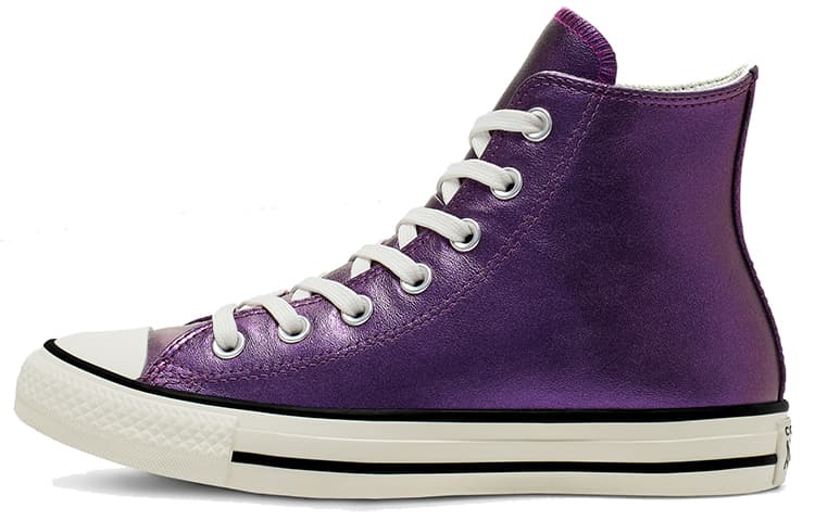 Converse Shiny Metals Chuck Taylor All StarHigh Top Leather Purple Women's 2