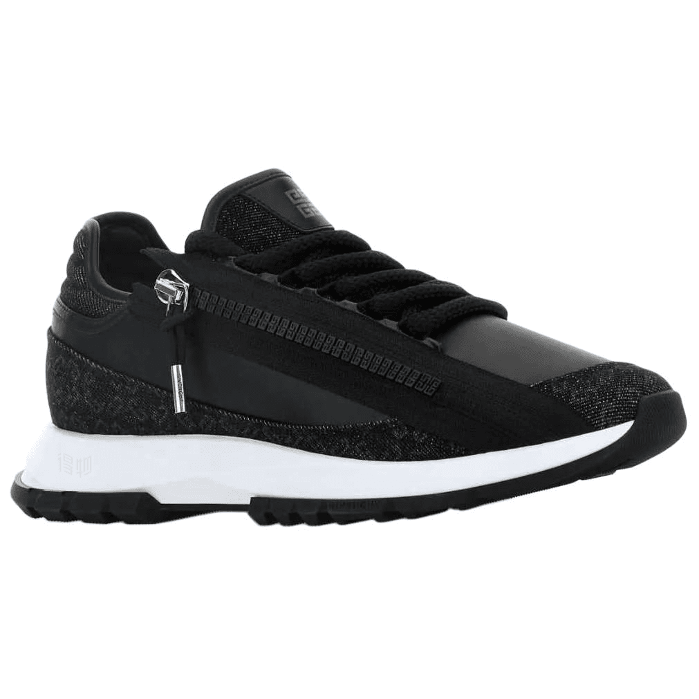 Givenchy Spectre Denim Synthetic Leather Round-Toe Lace-Up Low-Top Casual Shoes Men's Black 6