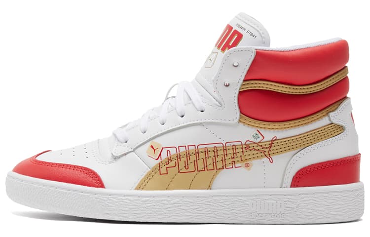 PUMA Ralph Sampson Year Of Ox Mid Shoes White/Red/Gold 2
