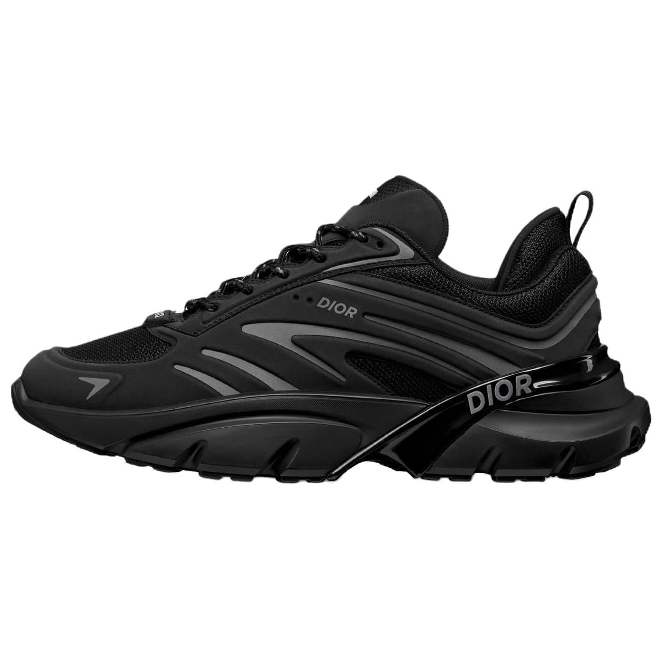 DIOR B44 Blade Round Toe Lace-Up Low-Top Casual Shoes Men's Black 2