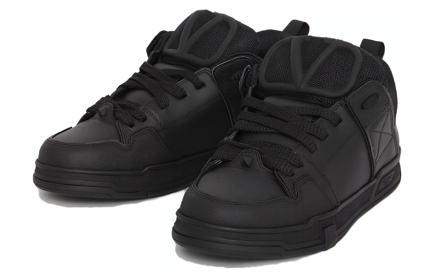 Valentino Open Low Top Stylish Skateboarding Shoes Men's Black 5