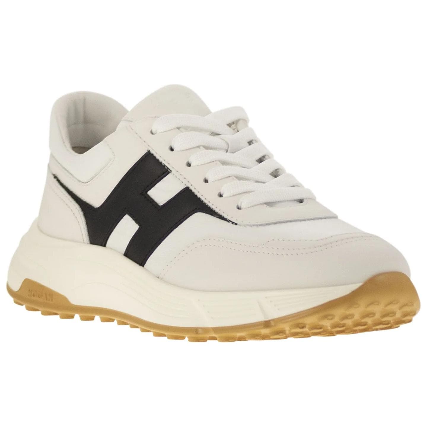 HOGAN Hyperlight Leather Logo Lace-Up Low-Top Casual Shoes 4.5cm Men's Beige 6
