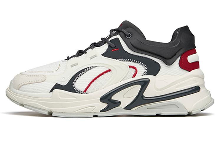 Anta Life Collection Cushioning Wear-Resistant Low-Top Casual Shoes Men's White Red Black 2