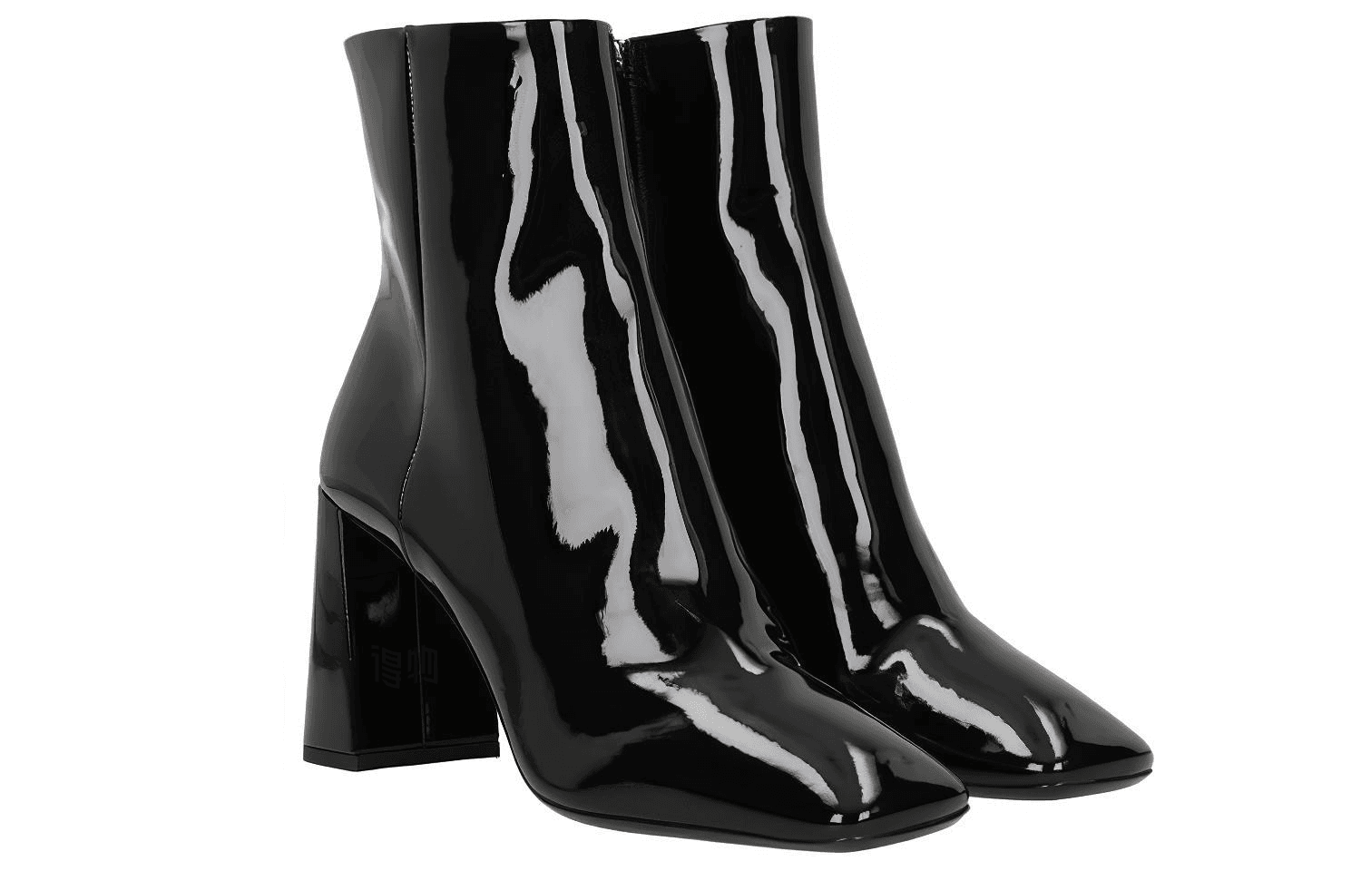 PRADA Lightweight Comfortable Patent Leather Ankle Boots Women's Black 5