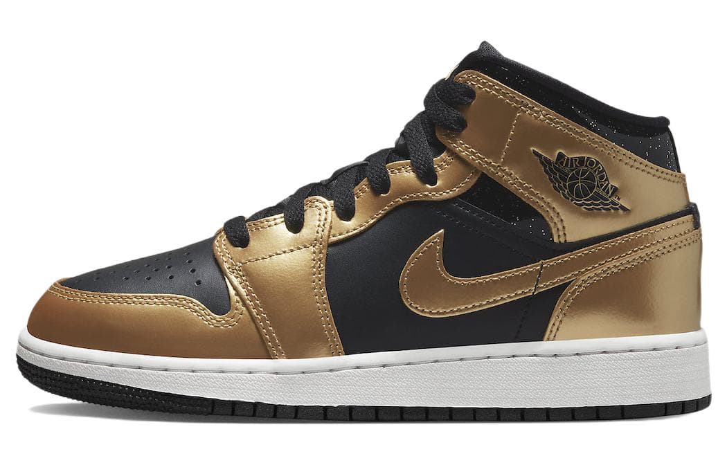 Jordan 1 Mid SE Metallic Gold Black GS 2