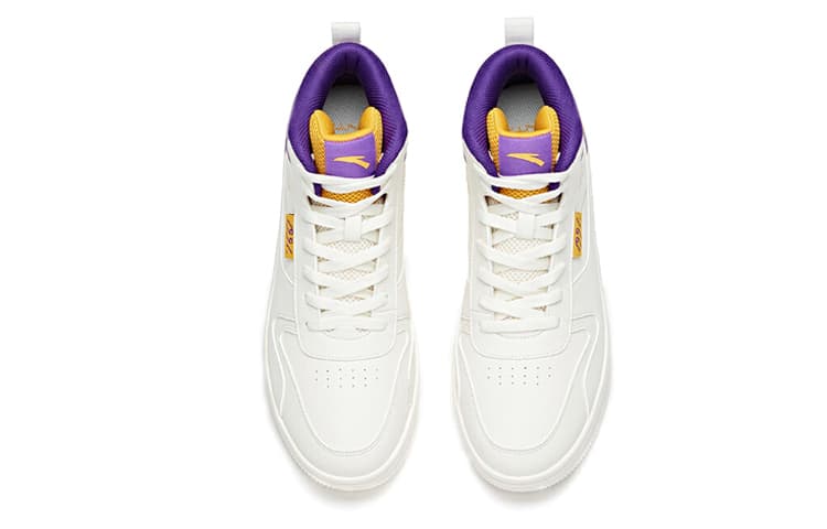 ANTA Life Collection Skateboard Shoes Men Mid-Top White Purple 5