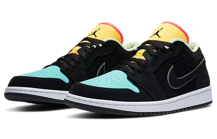 JORDAN 1 Low Black Aurora Green Laser Orange 6