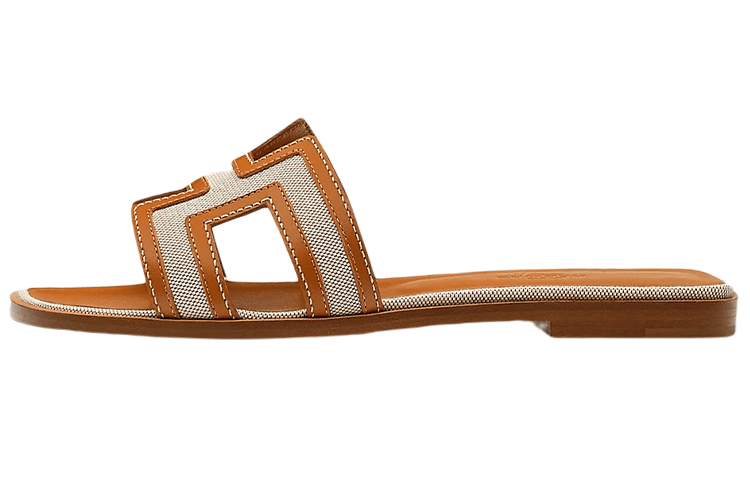 HERMES Slide Slippers Women's Brown 2