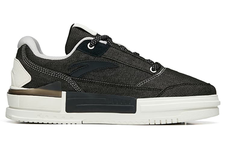 Anta Bump Low-Top Skateboard Shoes Women's Black White 3