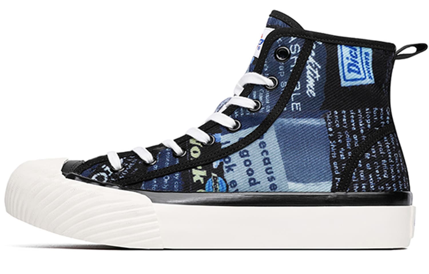 Dickies Canvas Shoes Men High-Top Black/Blue 2