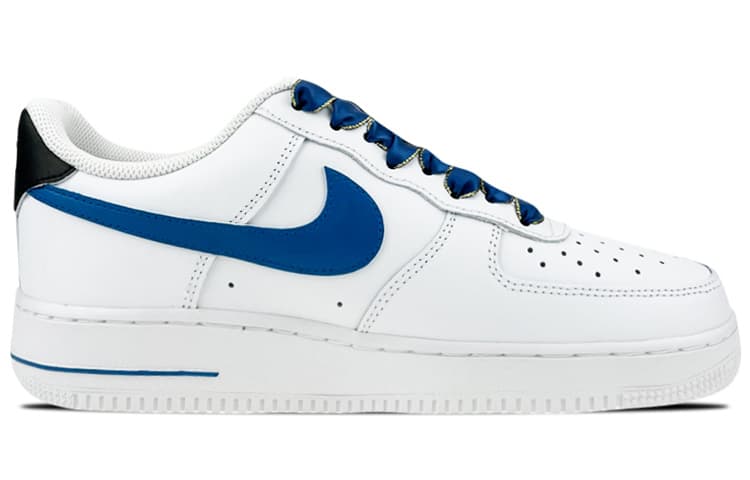Nike Air Force 1 Coverage Warm Low-Top Skateboard Shoes Men's White Blue 3