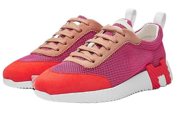 HERMES Bouncing Low top Casual Shoes Women's Red 5