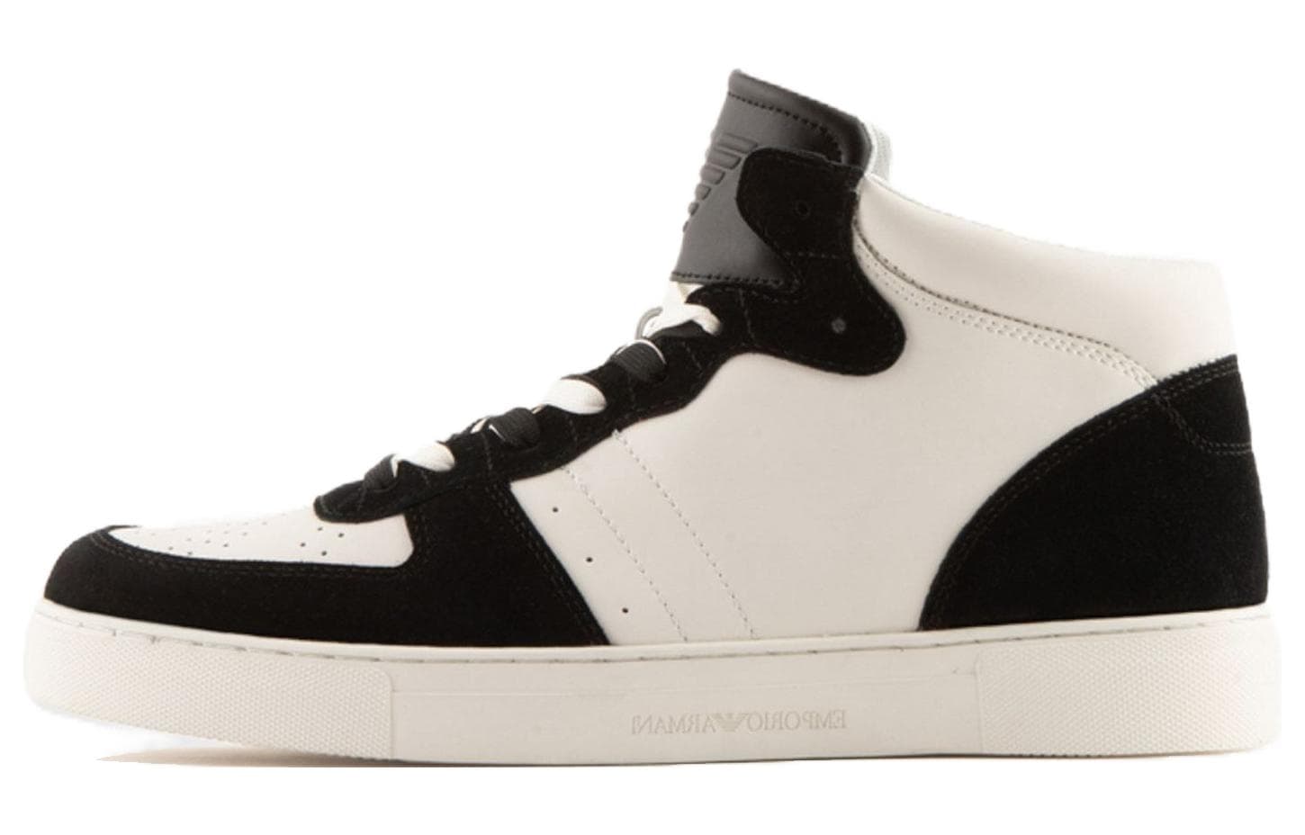 EMPORIO ARMANI Mid-Top Stylish Skateboarding Shoes Men's Black White 2