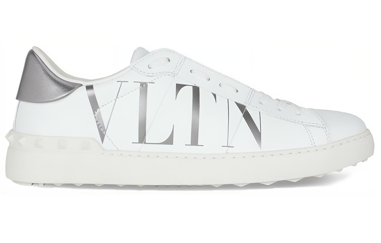 Valentino Open Low Top Stylish Skateboarding Shoes Men's White Silver 4