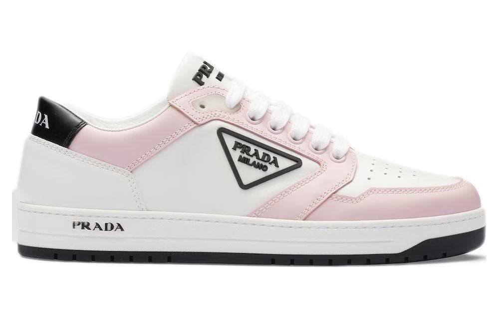 PRADA District Sneaker White Pink Perforated Leather Women's 3