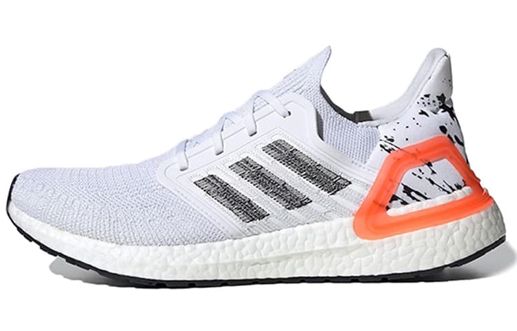 Adidas Ultra Boost 20 White Orange Heel Pattern 2