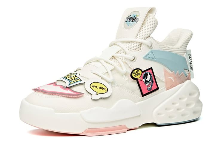 Marvel X ANTA Bastard Casual Shoes Women's Mid-Top Ivory White 4