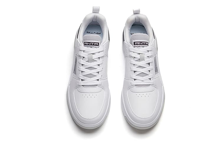 Anta Slip Resistant, Abrasion Resistant, Lightweight Low Top Skateboard Shoes Men's Gray White 6