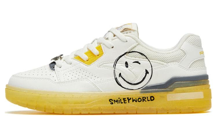 Anta Flame 4.0 Slip-Resistant Cushioning Wear-Resistant Low-Top Skateboard Shoes Men's White Yellow 2