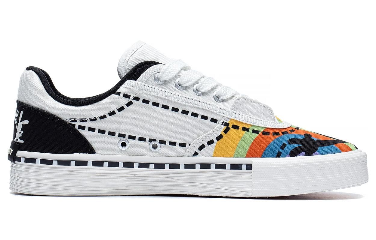 OSWALD x LiNing 50/50 Anti-Slip Wear-Resistant Low-Top Skateboard Shoes Women's White Black 3