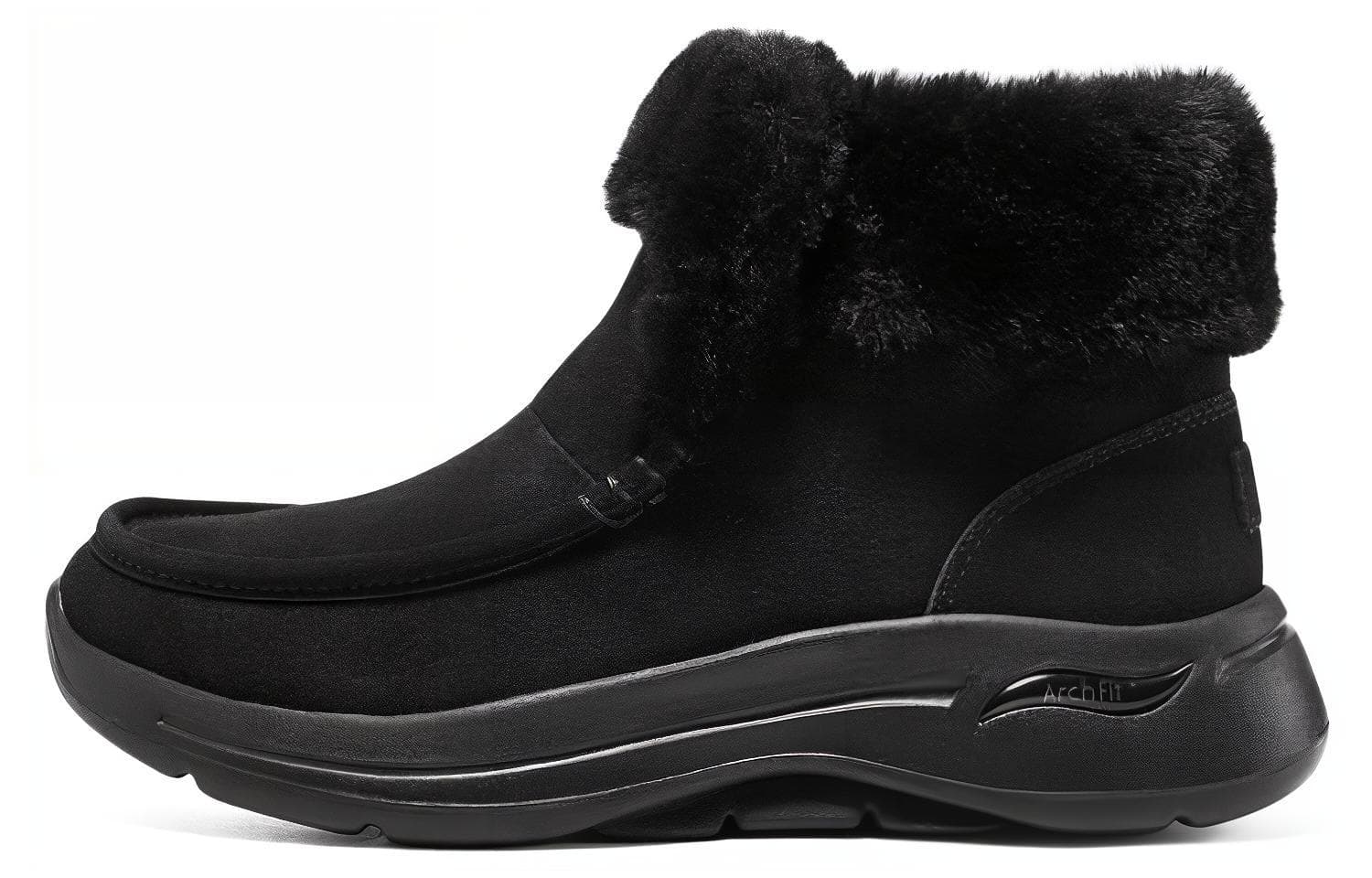Skechers Go Walk Arch Fit Suede Ankle Snow Boots Women's Black