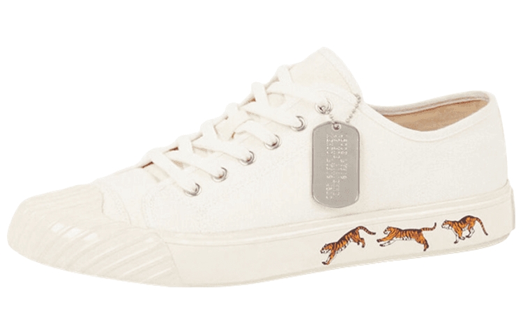 KENZO School Low Top Trainers Tiger Sole Off White 2