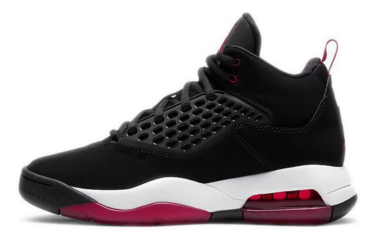 Jordan Maxin 200 Mid-Top Children's Basketball Shoes Black Red Teenagers