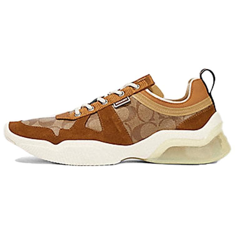 COACH CitySole Cushioned Slip-Resistant Low-Top Casual Shoes Men's Brown White