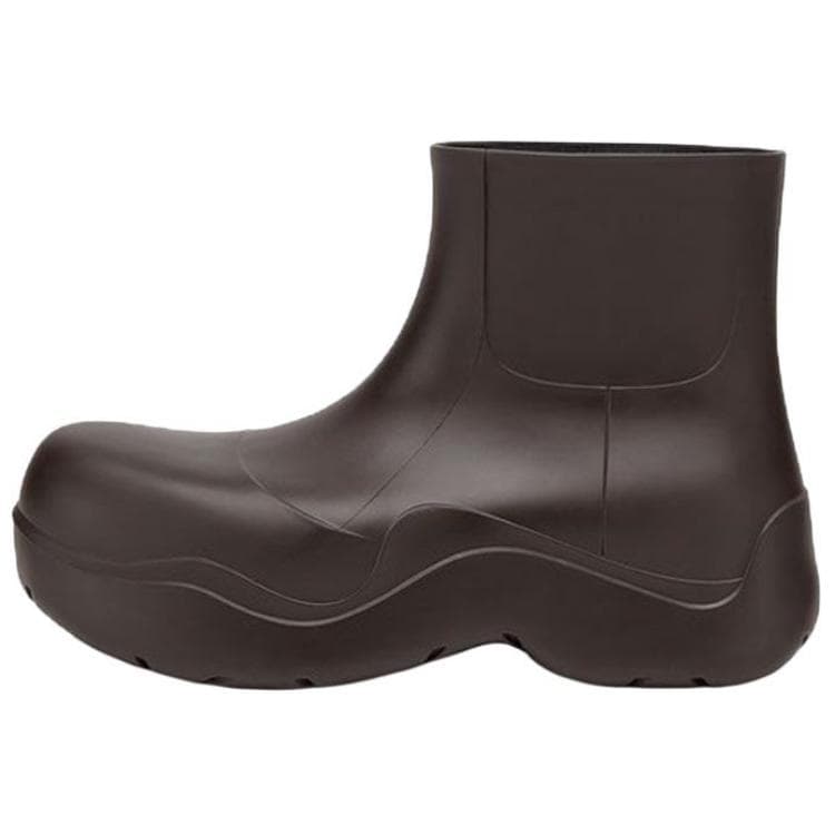 Bottega Veneta Puddle Rain Boots Rubber Classic Ankle Boots Women's Coffee