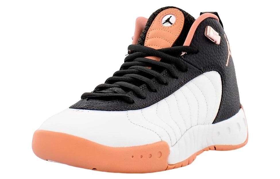 Jordan Jumpman Pro Cushioning Anti-Slip And Wear-Resistant Mid-Top Children's Basketball Shoes White Black Teenagers