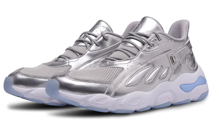 LiNing Chunky Sneakers Women's Low-Top Silver/Gray 6