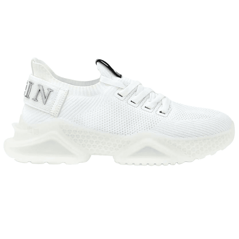 PHILIPP PLEIN Round Toe Lace-Up Logo Detail Low-Top Casual Shoes Unisex White 4