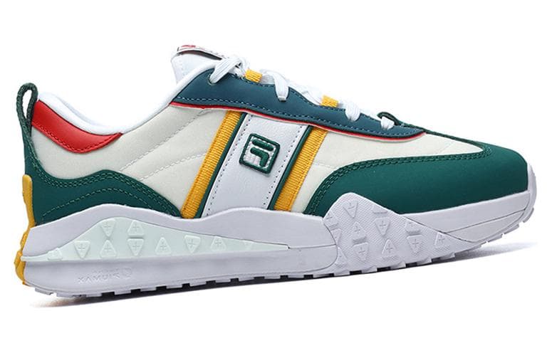 FILA Brick Cushioned Slip-Resistant Abrasion-Resistant Low-Top Casual Shoes Women's White Green 4